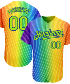 Custom Rainbow For Pride Month Love Is Love LGBT 3D Authentic Baseball Jersey