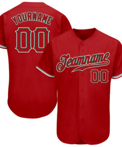 Custom Red Red-Kelly Green Authentic Baseball Jersey
