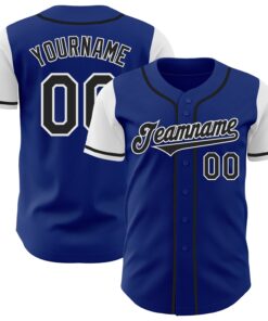 Custom Royal Black-White Authentic Two Tone Baseball Jersey