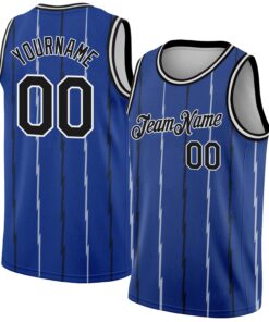 Custom Royal Black-White Lines Authentic City Edition Basketball Jersey