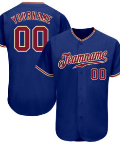 Custom Royal Crimson-City Cream Authentic Baseball Jersey
