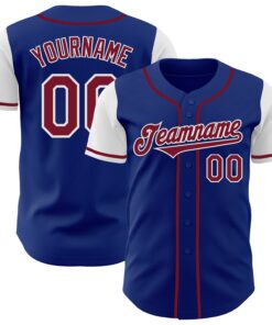 Custom Royal Crimson-White Authentic Two Tone Baseball Jersey