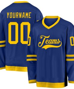 Custom Royal Gold Hockey Jersey