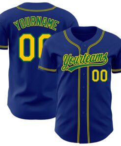 Custom Royal Gold-Kelly Green Authentic Baseball Jersey