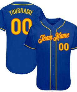 Custom Royal Gold-Orange Authentic Baseball Jersey