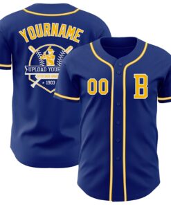 Custom Royal Gold-White Authentic Baseball Jersey