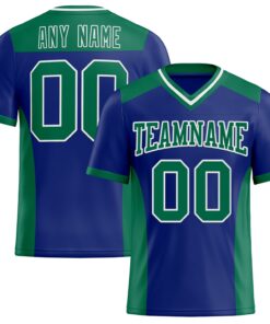 Custom Royal Kelly Green-White Mesh Authentic Football Jersey