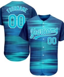 Custom Royal Lakes Blue-White 3D Pattern Design Authentic Baseball Jersey