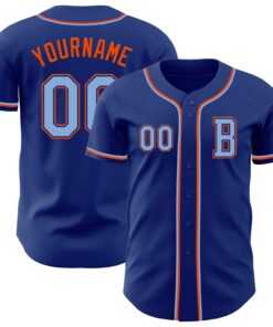 Custom Royal Light Blue-Orange Authentic Baseball Jersey