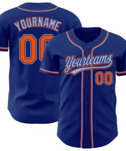 Custom Royal Orange-Light Blue Authentic Baseball Jersey