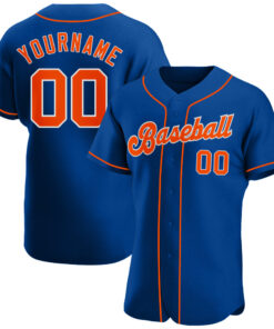 Custom Royal Orange-White Authentic Baseball Jersey