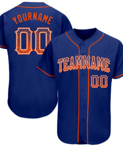 Custom Royal Orange-White Authentic Drift Fashion Baseball Jersey
