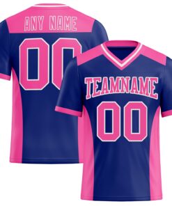 Custom Royal Pink-White Mesh Authentic Football Jersey