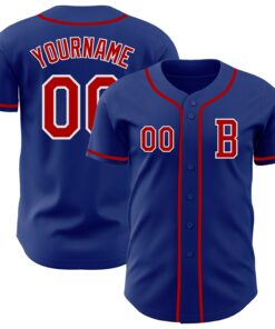 Custom Royal Red-White Authentic Baseball Jersey