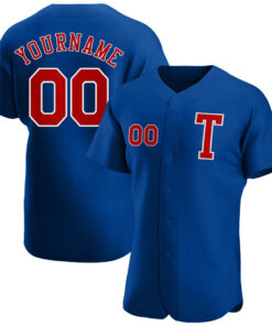 Custom Royal Red-White Authentic Baseball Jersey