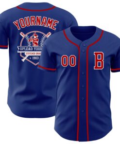 Custom Royal Red-White Authentic Baseball Jersey