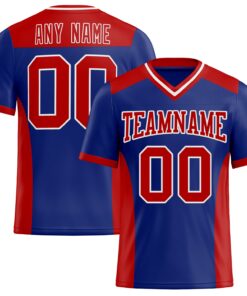 Custom Royal Red-White Mesh Authentic Football Jersey