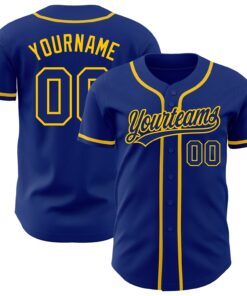 Custom Royal Royal-Gold Authentic Baseball Jersey