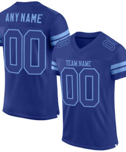 Custom Royal Royal-Light Blue Mesh Authentic Football Jersey