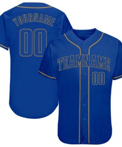 Custom Royal Royal-Old Gold Authentic Baseball Jersey