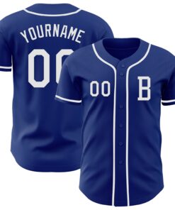 Custom Royal White Authentic Baseball Jersey