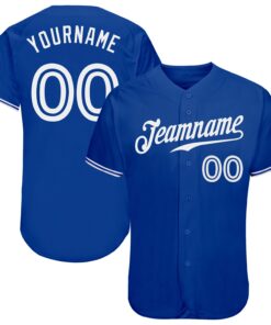 Custom Royal White Authentic Baseball Jersey