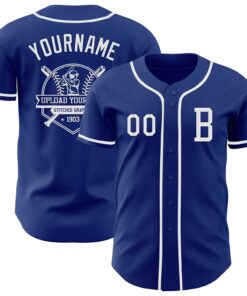 Custom Royal White Authentic Baseball Jersey