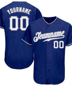 Custom Royal White-Gray Authentic Baseball Jersey