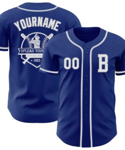 Custom Royal White-Gray Authentic Baseball Jersey