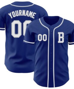 Custom Royal White-Gray Authentic Baseball Jersey