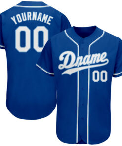 Custom Royal White-Light Blue Authentic Baseball Jersey