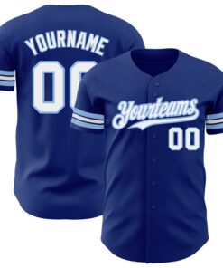 Custom Royal White-Light Blue Authentic Baseball Jersey