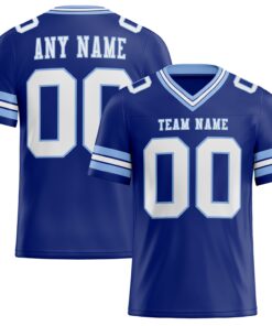 Custom Royal White-Light Blue Mesh Authentic Football Jersey