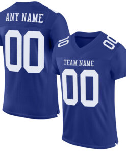 Custom Royal White Mesh Authentic Football Jersey