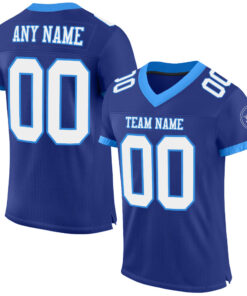 Custom Royal White-Powder Blue Mesh Authentic Football Jersey