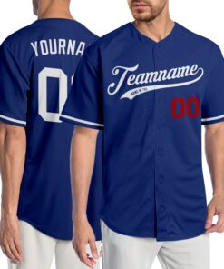 Custom Royal White-Red Authentic Baseball Jersey
