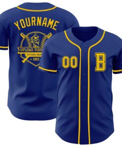 Custom Royal Yellow Authentic Baseball Jersey