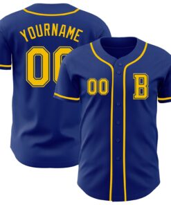 Custom Royal Yellow Authentic Baseball Jersey