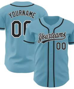 Custom Shadow Blue Black-White Authentic Baseball Jersey