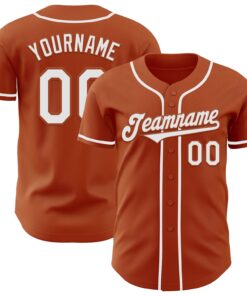 Custom Texas Orange White Authentic Baseball Jersey