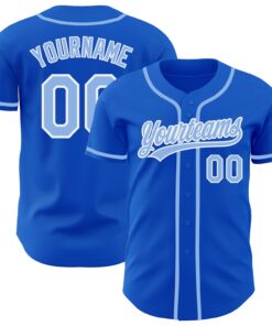 Custom Thunder Blue Light Blue-White Authentic Baseball Jersey