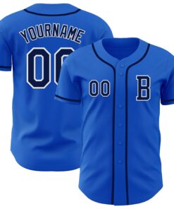 Custom Thunder Blue Navy-White Authentic Baseball Jersey