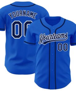 Custom Thunder Blue Navy-White Authentic Baseball Jersey