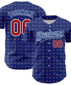 Custom Thunder Blue Red-Royal 3D American Flag Authentic Baseball Jersey