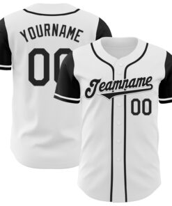 Custom White Black Authentic Two Tone Baseball Jersey