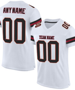 Custom White Black-Cardinal Mesh Authentic Football Jersey