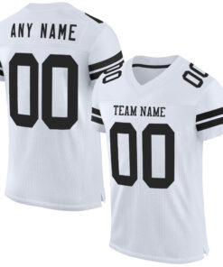 Custom White Black Mesh Authentic Football Jersey