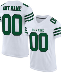 Custom White Gotham Green-Black Mesh Authentic Football Jersey