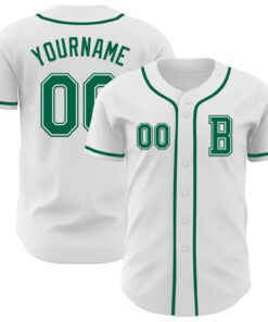Custom White Kelly Green Authentic Baseball Jersey
