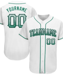Custom White Kelly Green-Black Authentic Drift Fashion Baseball Jersey